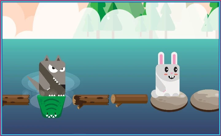 Blocky Rabbit Jumping