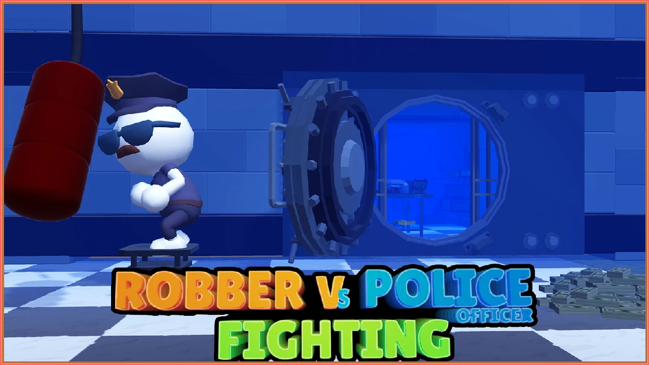 robber vs police fighting